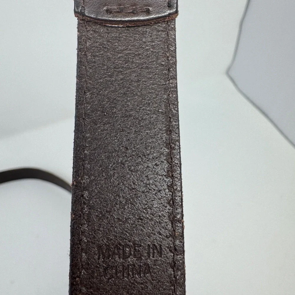 Ralph Lauren Kids Dark Brown Leather Belt Gold Buckle 38 9108005-210 Uniform